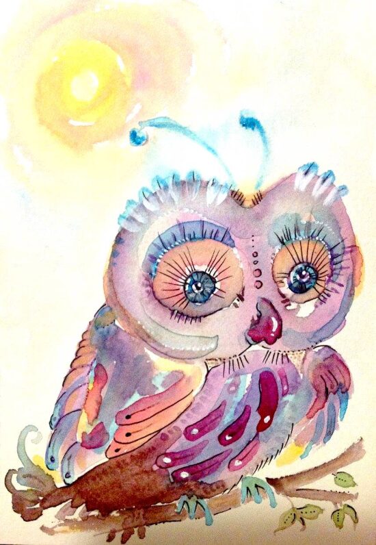 Purply Sun Gazer Woot Owl